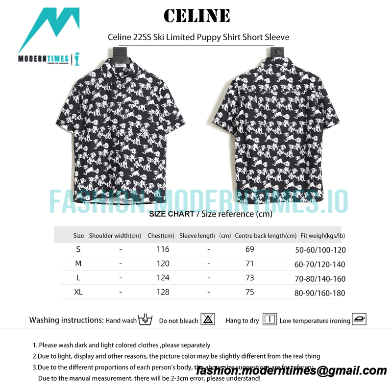 Celine - 22ss Ski Limited Puppy Shirt Short Sleeve Celine - 22ss Ski Limited Puppy Shirt Short Sleeve